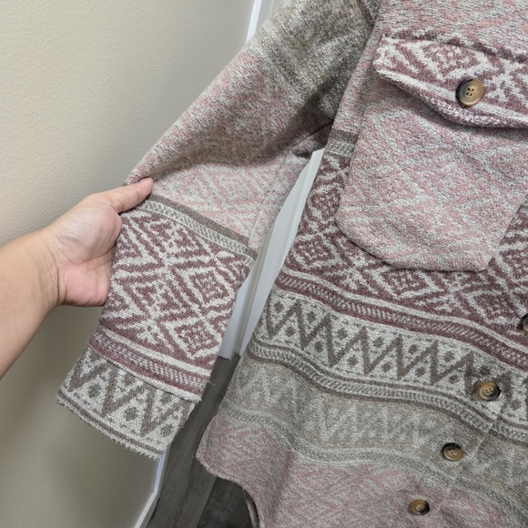 Papillion Tribal Aztec Printed Shacket Jacket - Picture 3 of 7